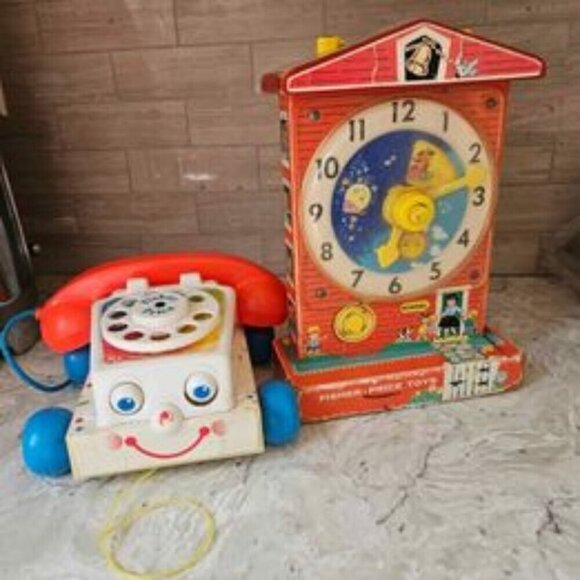 Vintage Fisher Price Teaching Clock and Telephone - Picture 1 of 10